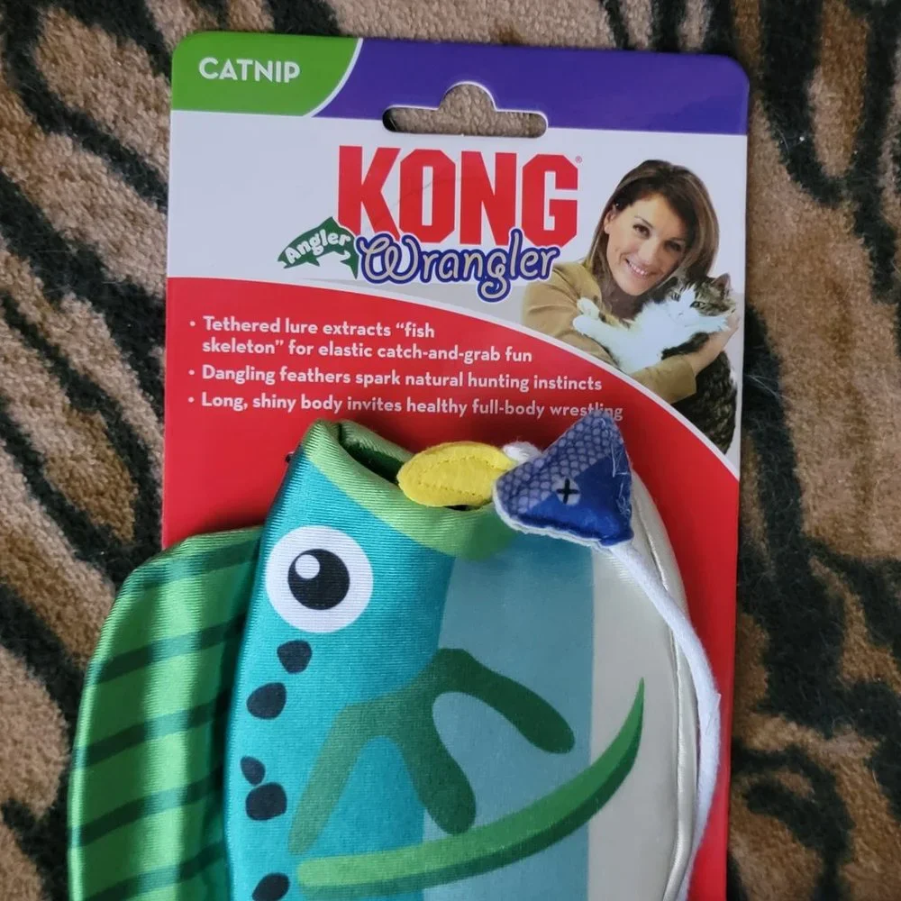 Kong Cat Angler Wrangler Fish w catnip Various Colors New!